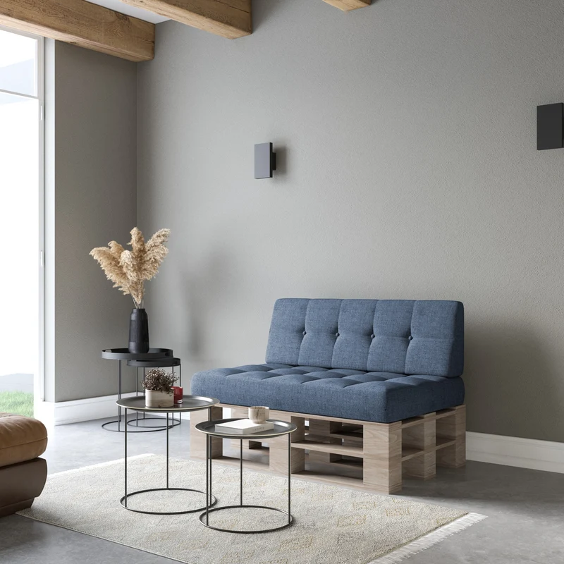 Palettenkissen Palettenauflage Schräg Geschnitten Gesteppt Palettenpolster Gartenkissen Garten Kissen Indoor Outdoorkissen Farben und Größen