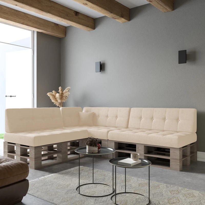 Palettenkissen Palettenauflage Schräg Geschnitten Gesteppt Palettenpolster Gartenkissen Garten Kissen Indoor Outdoorkissen Farben und Größen