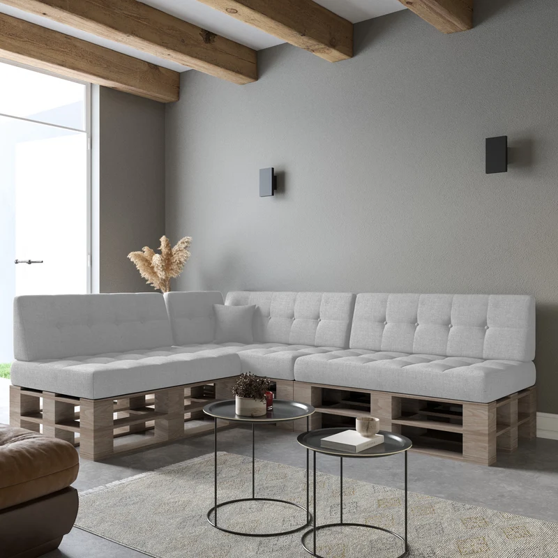 Palettenkissen Palettenauflage Schräg Geschnitten Gesteppt Palettenpolster Gartenkissen Garten Kissen Indoor Outdoorkissen Farben und Größen