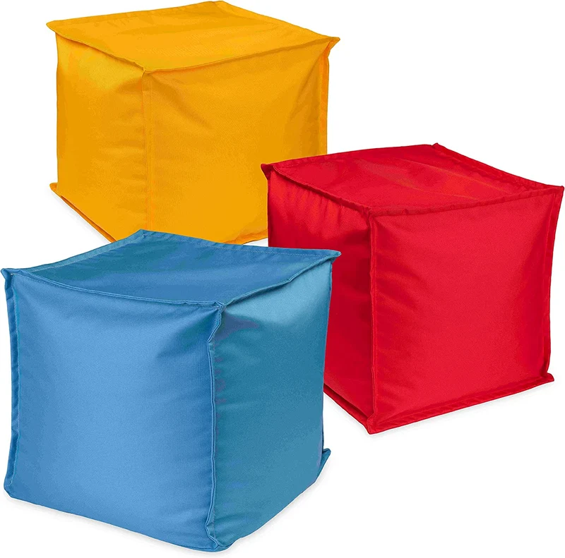 Sitzsack Sitzhocker mit EPS-Perlen-Füllung 40 × 40 × 40 cm – Fußhocker & Sitzpouf für Kinder und Erwachsene