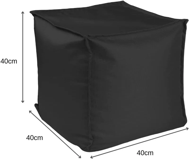 Sitzsack Sitzhocker mit EPS-Perlen-Füllung 40 × 40 × 40 cm – Fußhocker & Sitzpouf für Kinder und Erwachsene