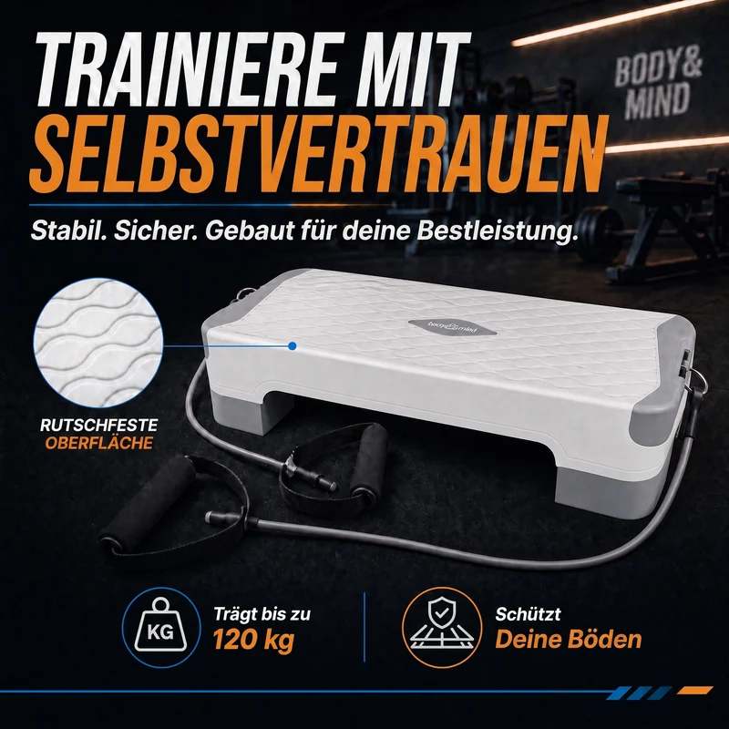 body & mind Aerobic Stepper – höhenverstellbar in 3 Ausführungen