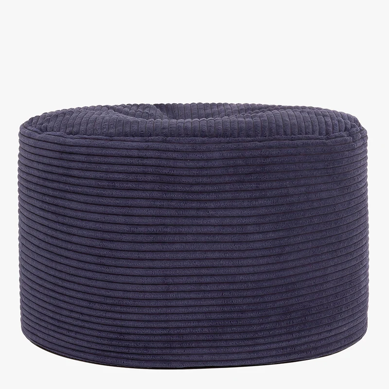 Milano Cord Samt-Rundpouffe Hocker - Marineblau