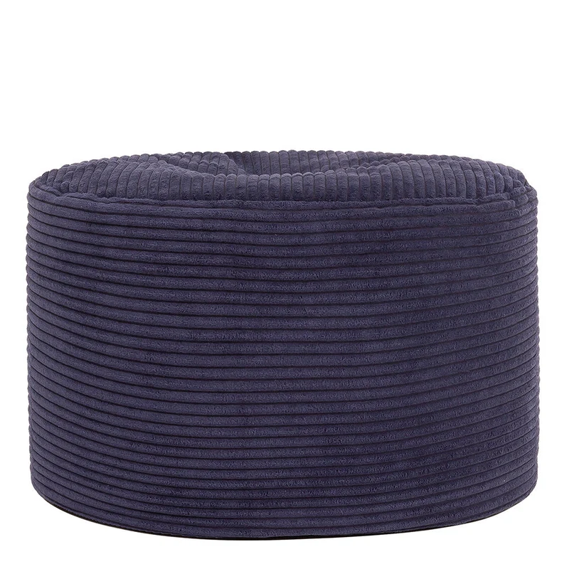 Milano Cord Samt-Rundpouffe Hocker - Marineblau