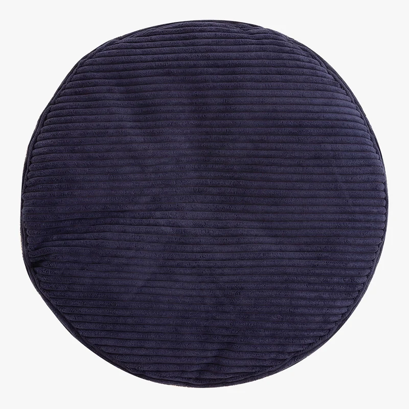 Milano Cord Samt-Rundpouffe Hocker - Marineblau
