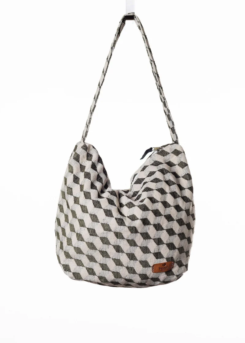 Canoa Handtasche, Klein - Retro (Weiß, Grün)