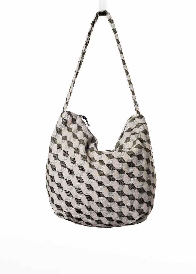 Canoa Handtasche, Klein - Retro (Weiß, Grün)