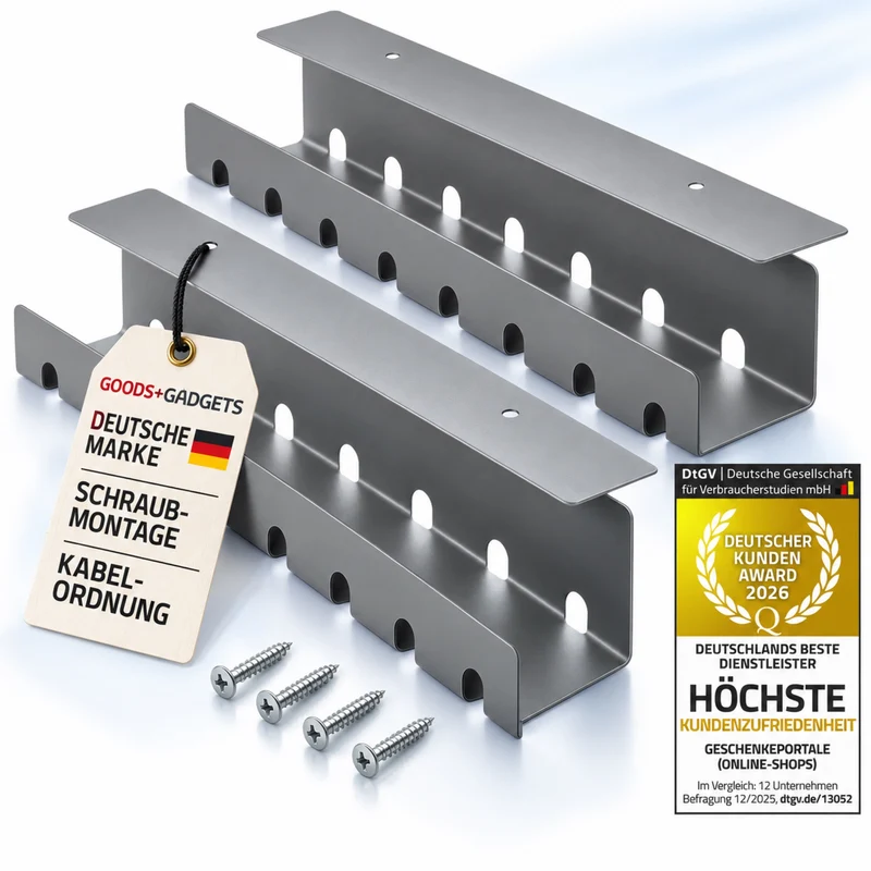 Kabelkanal Schreibtisch 2er Set - Kabelmanagement Ordnungssystem