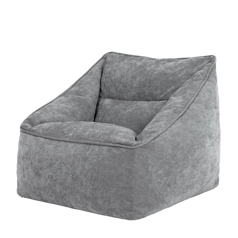 Natalia Sessel-Sitzsack mit Chenille-Bezug, grau