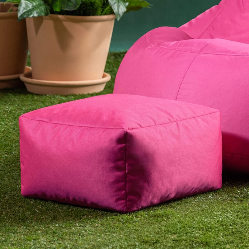 Sitzsack-Fußhocker für drinnen und draußen – Rosa