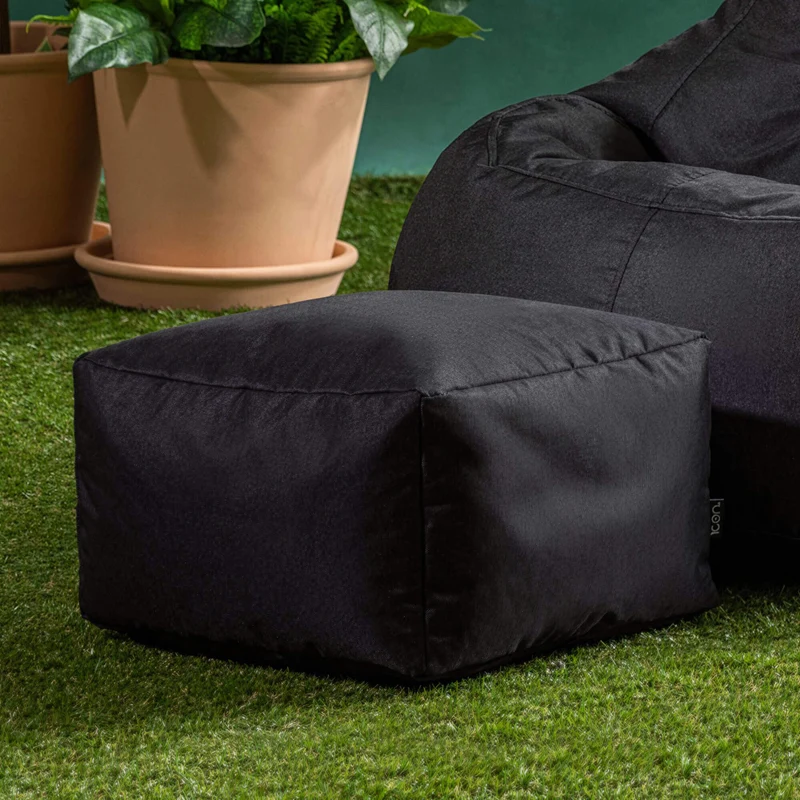 Sitzsack-Fußhocker für Innen und Außen – Schwarz