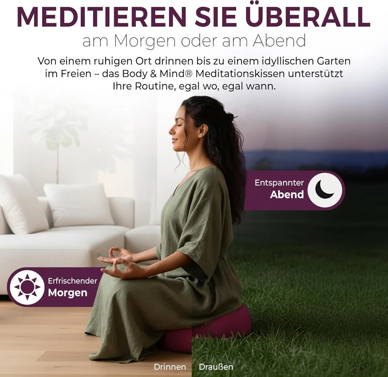 Yoga Meditationskissen - Ergonomisches Bodenkissen zur Entspannung