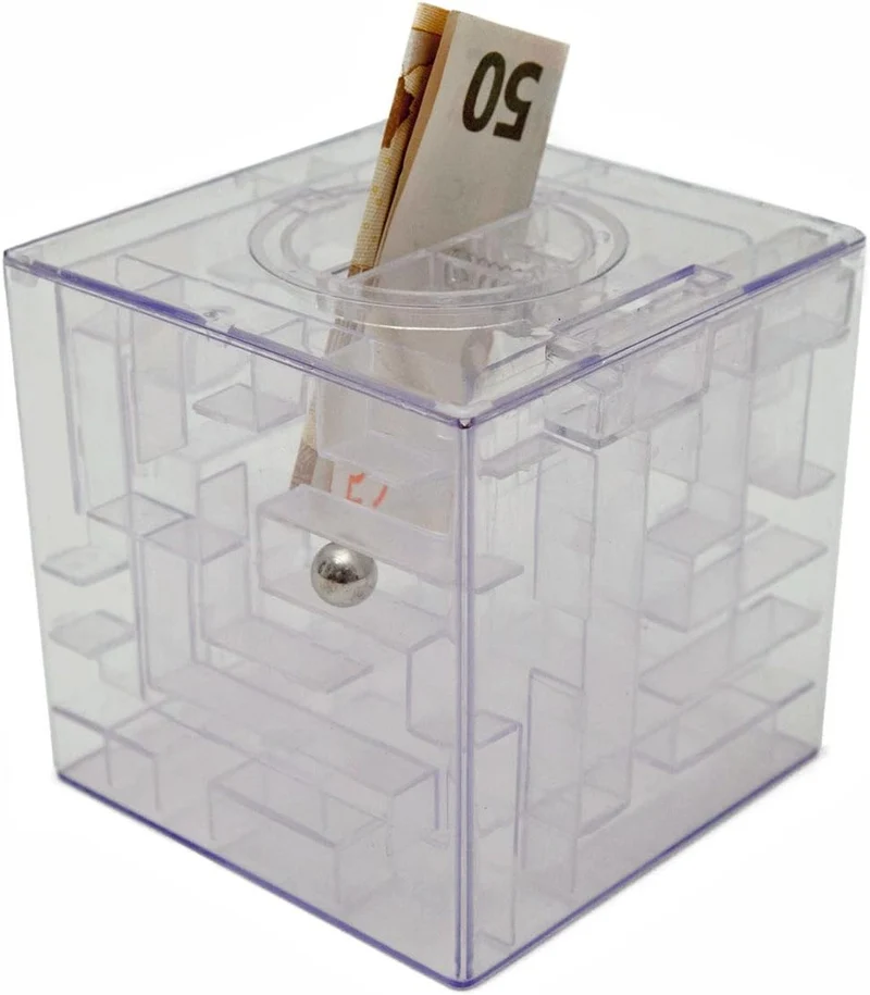 3D Spardose mit Kugel-Labyrinth - Geldgeschenk-Puzzle für Knobelfans