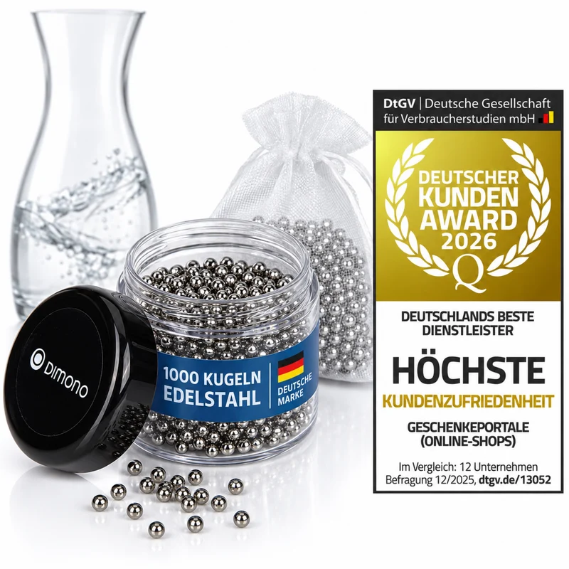 1000 Edelstahl Reinigungskugeln für Karaffen & Dekanter