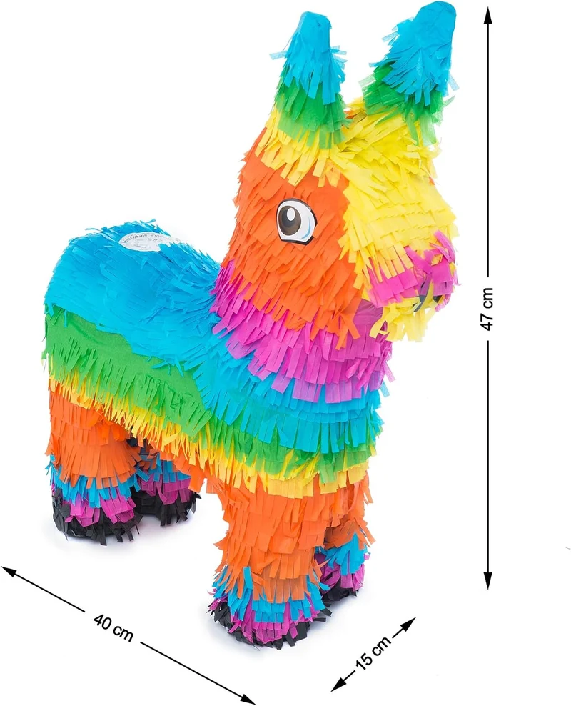 Piñata Set für Kindergeburtstag mit Stab & Augenmaske – Bunter Spaß