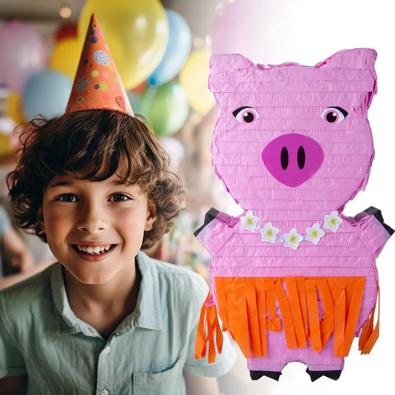 Piñata Set für Kindergeburtstag mit Stab & Augenmaske – Bunter Spaß