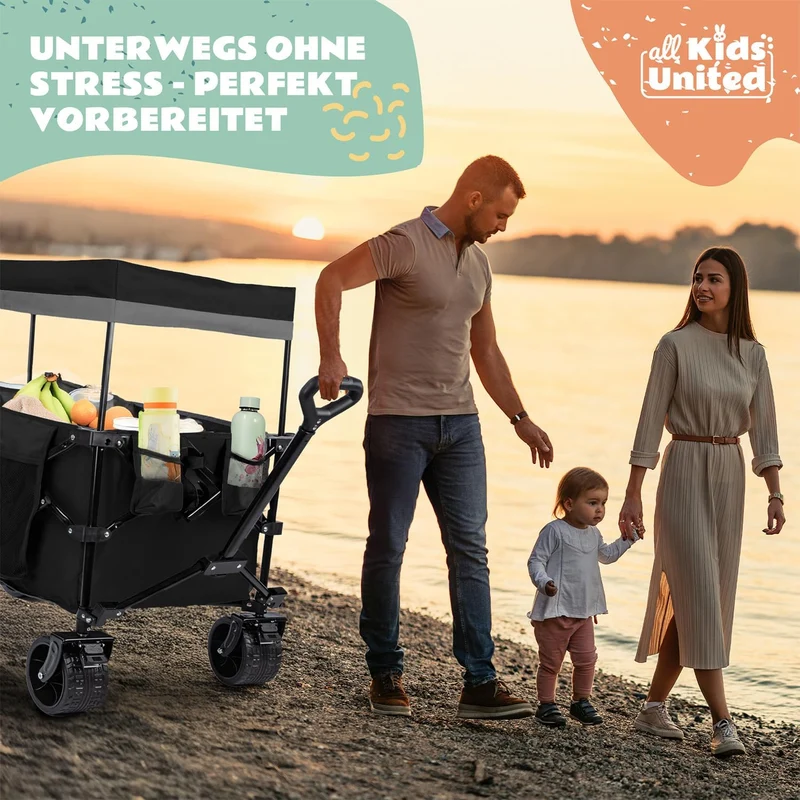 Faltbarer Bollerwagen - Strand-Buggy mit XXL Rädern & Bremse