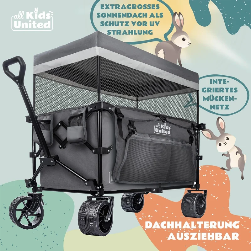 Faltbarer Bollerwagen - Strand-Buggy mit XXL Rädern & Bremse