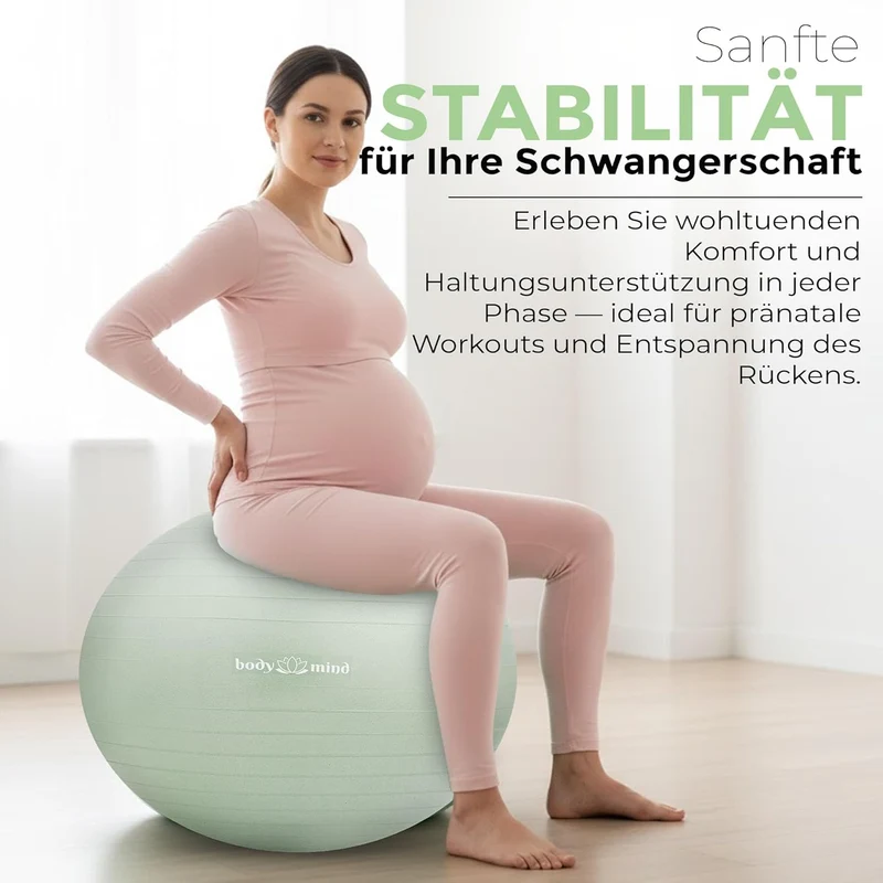 Body & Mind Gymnastikball mit Pumpe - Anti-Burst Pilates & Sitzball