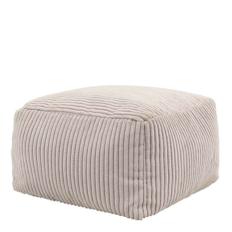 Amara Quadratischer Fußhocker, Cord, Natur