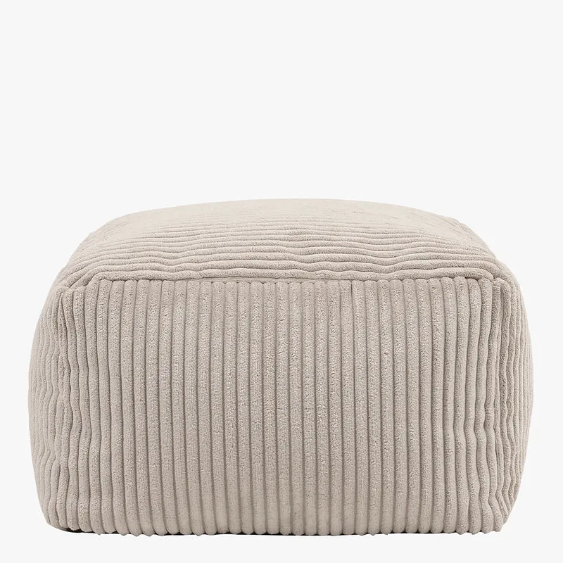 Amara Quadratischer Fußhocker, Cord, Natur