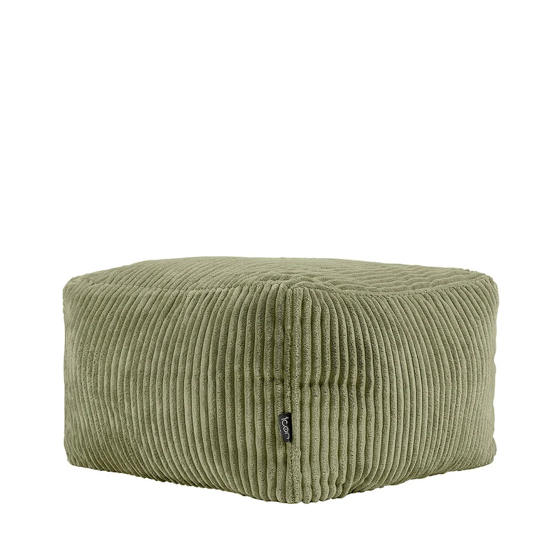 Amara Quadratischer Fußhocker, Cord, Salbeigrün