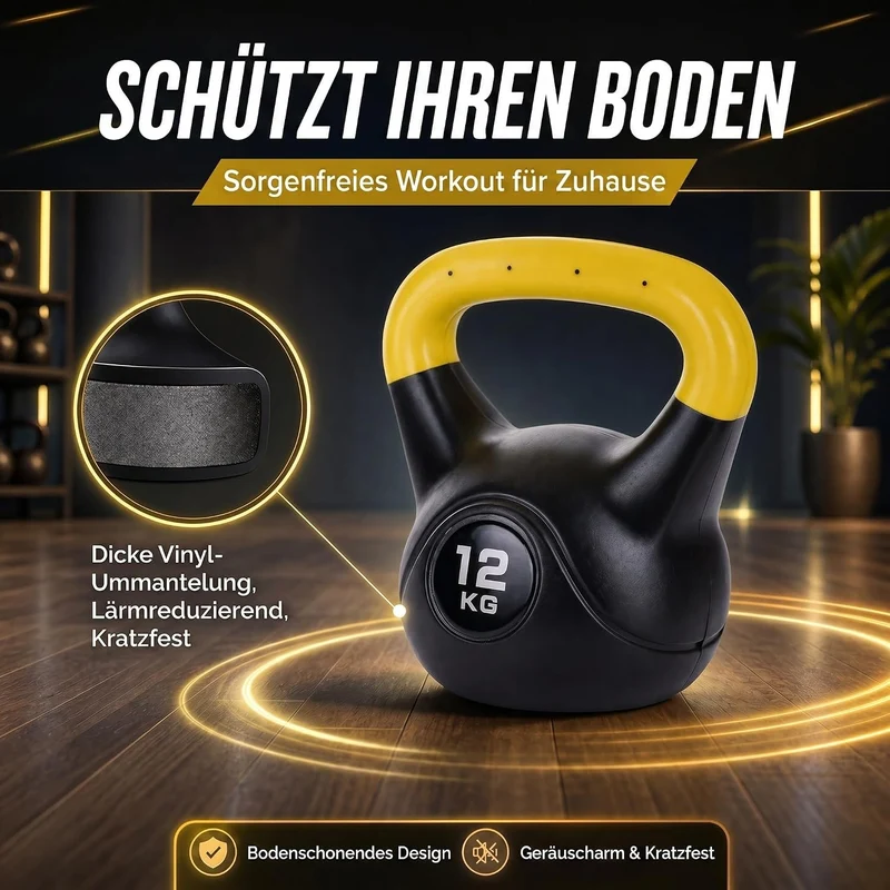 Kettlebell Kugelhantel Deluxe 2-20 kg – Bodenschonendes Krafttraining
