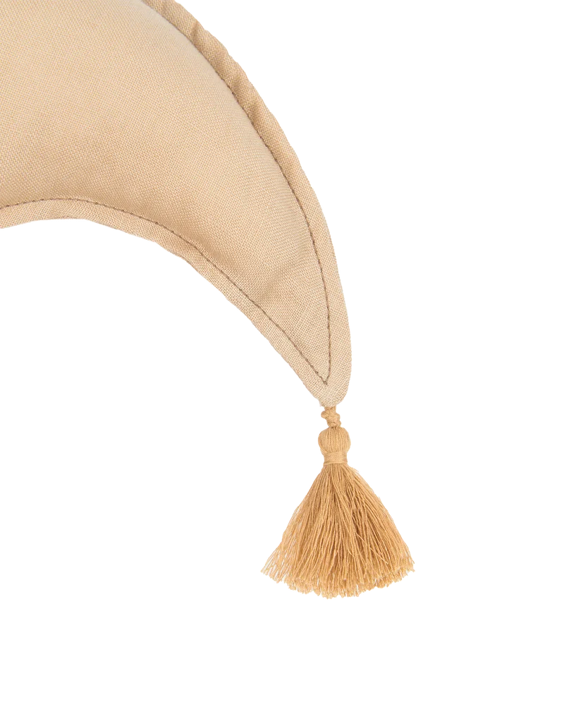 Moon cushion in washed French linen L1N0