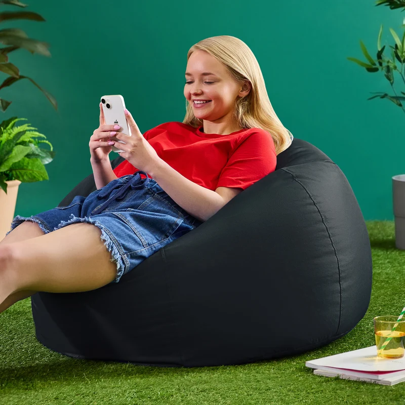 Kingston Wasserfester Klassischer Sitzsack - Schwarz