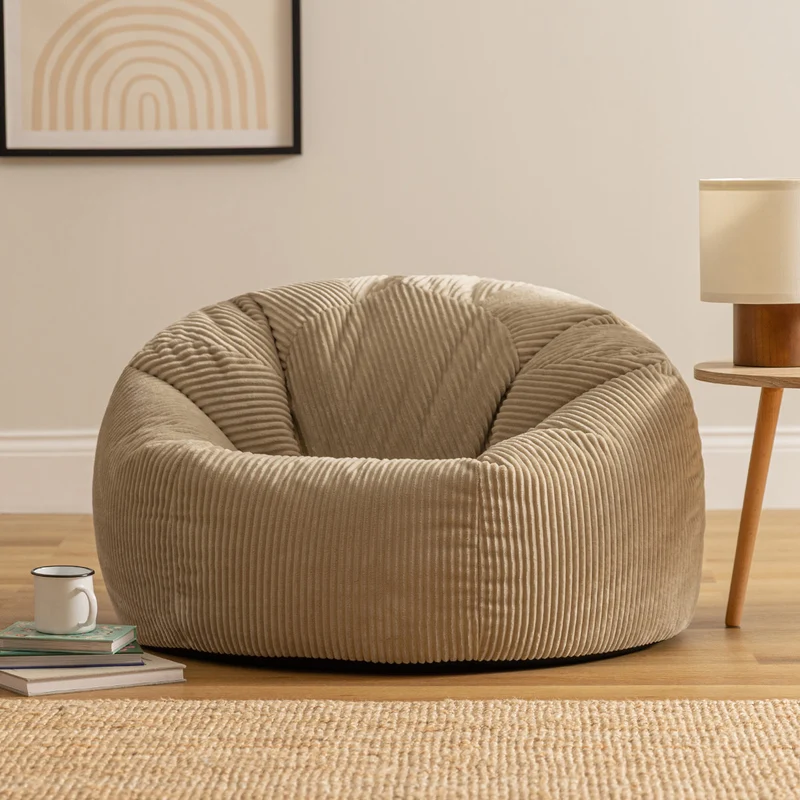 Kingston Klassischer Sitzsack, Cord, Natur