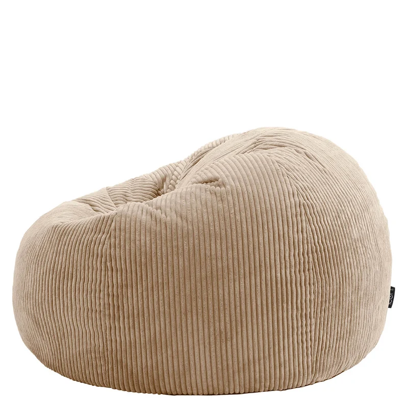 Kingston Klassischer Sitzsack, Cord, Natur