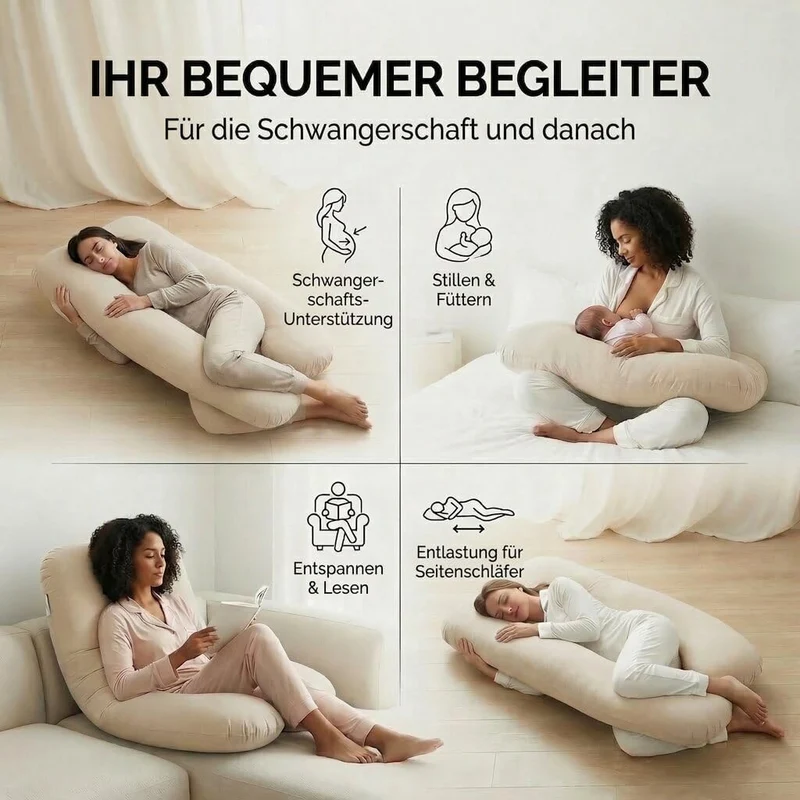 Schwangerschaftskissen & Seitenschläferkissen U-Form Stillkissen