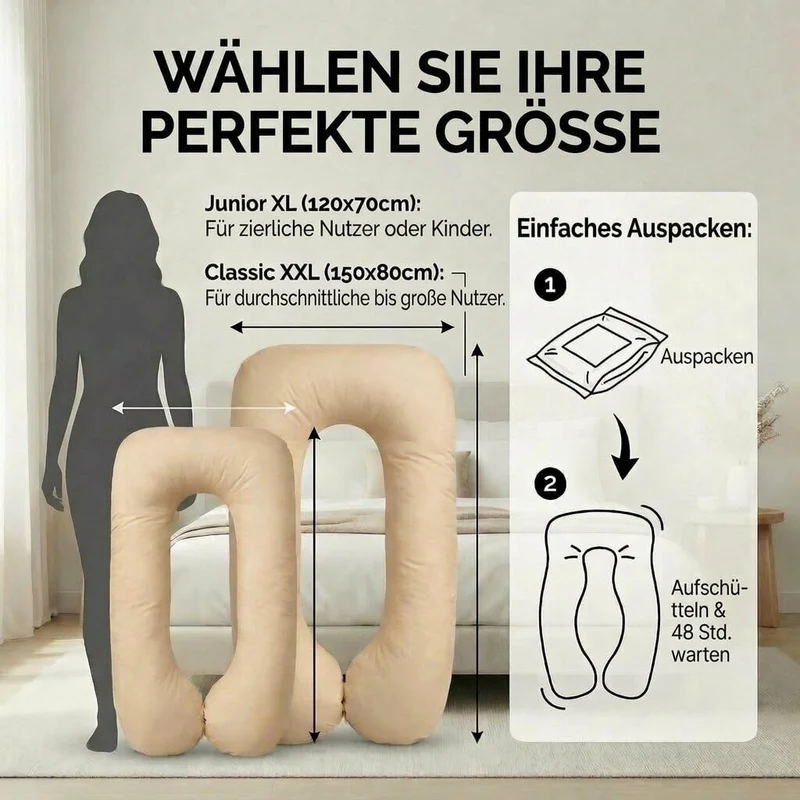 Schwangerschaftskissen & Seitenschläferkissen U-Form Stillkissen