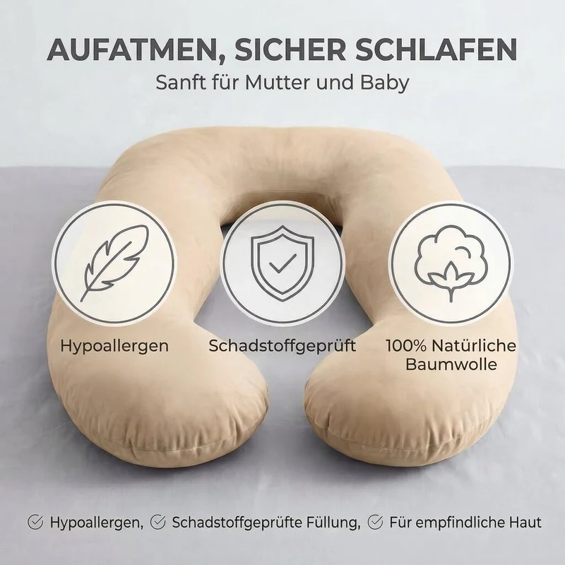 Schwangerschaftskissen & Seitenschläferkissen U-Form Stillkissen