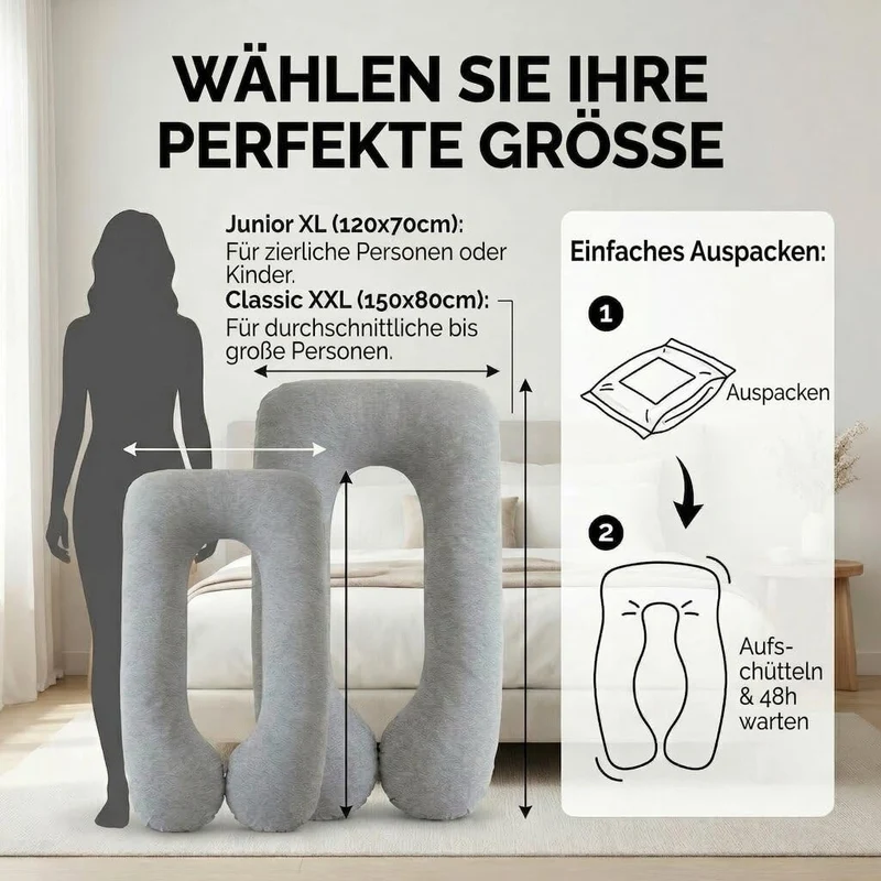 Schwangerschaftskissen & Seitenschläferkissen U-Form Stillkissen