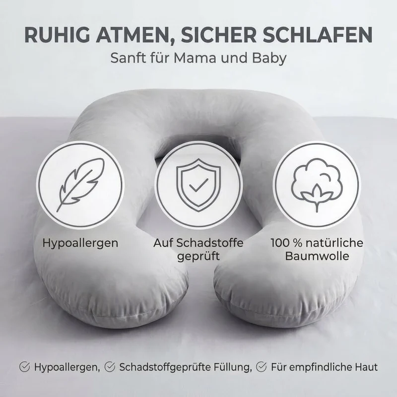 Schwangerschaftskissen & Seitenschläferkissen U-Form Stillkissen
