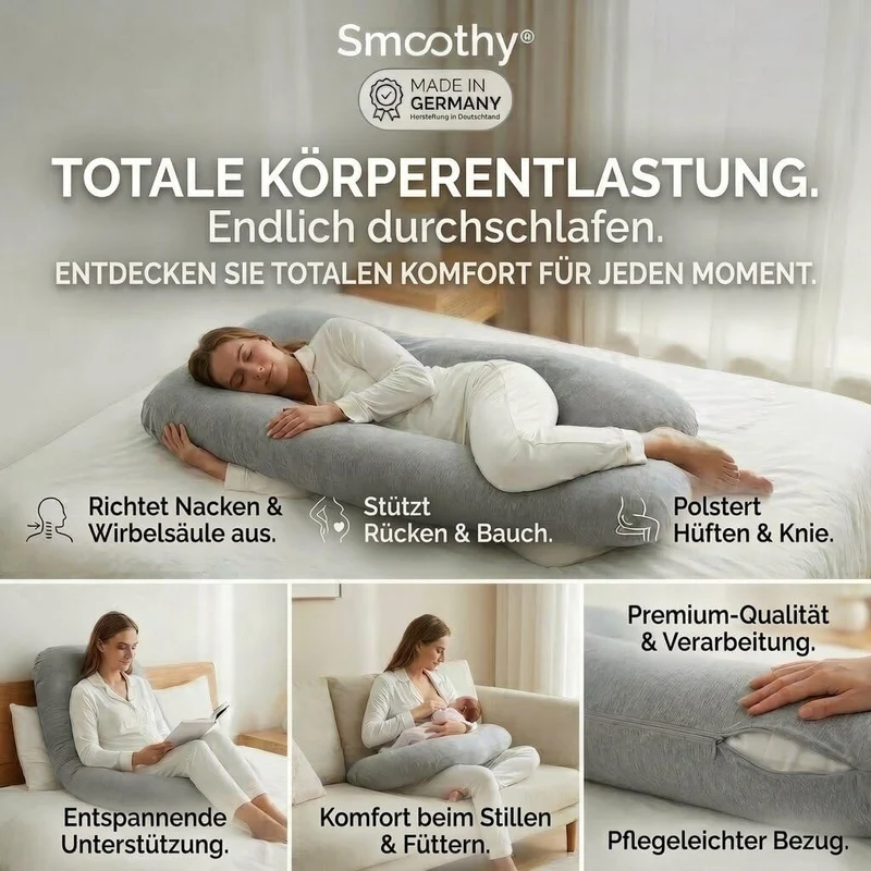 Schwangerschaftskissen & Seitenschläferkissen U-Form Stillkissen