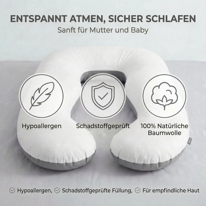 Schwangerschaftskissen & Seitenschläferkissen U-Form Stillkissen