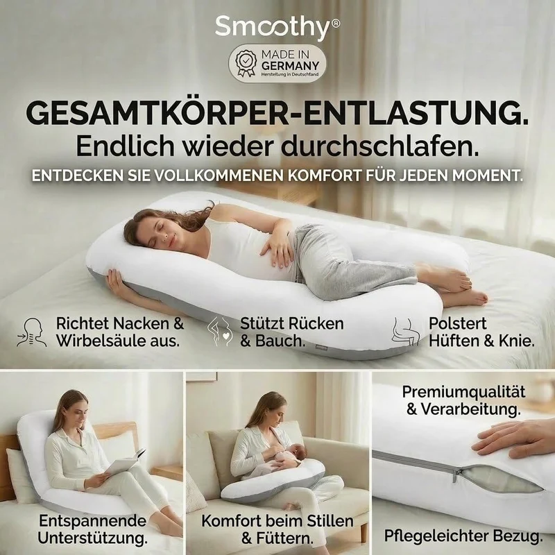 Schwangerschaftskissen & Seitenschläferkissen U-Form Stillkissen