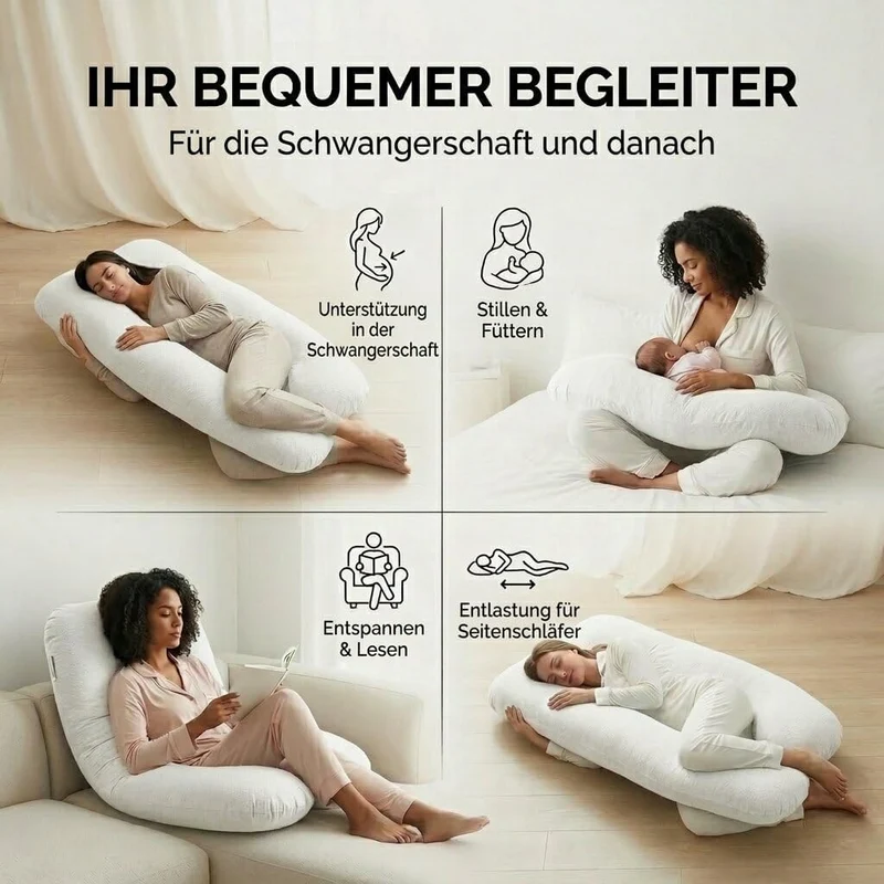 Schwangerschaftskissen & Seitenschläferkissen U-Form Stillkissen