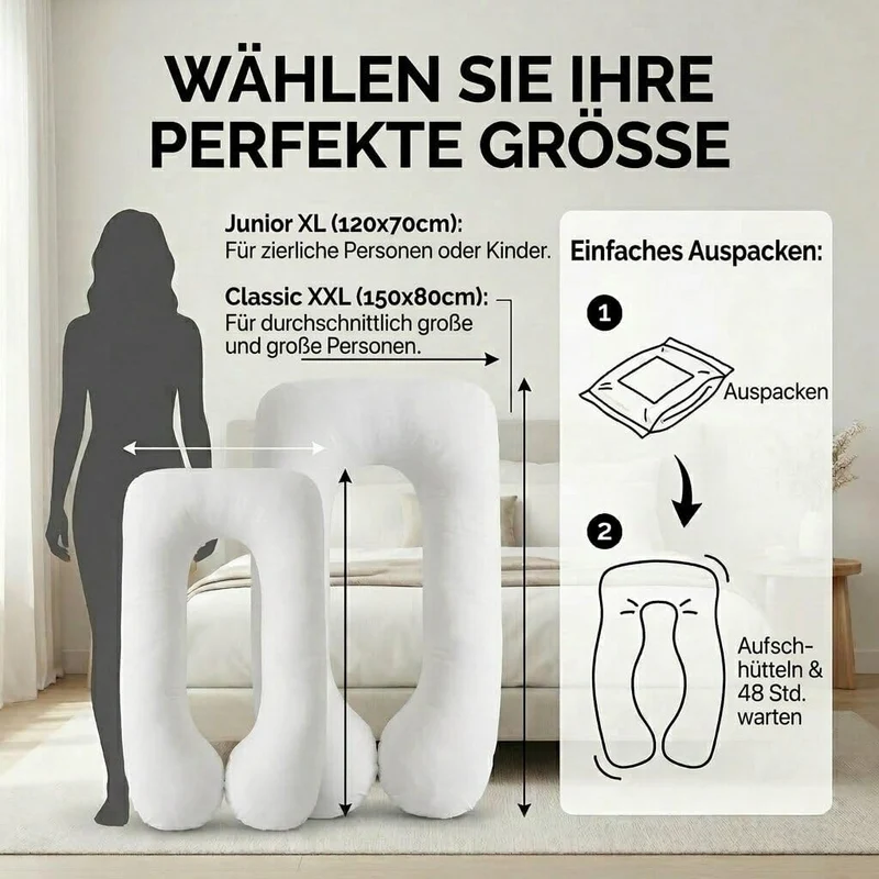 Schwangerschaftskissen & Seitenschläferkissen U-Form Stillkissen