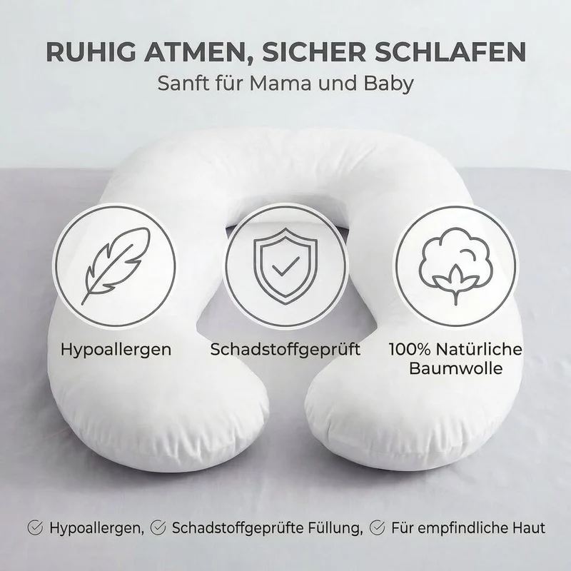 Schwangerschaftskissen & Seitenschläferkissen U-Form Stillkissen