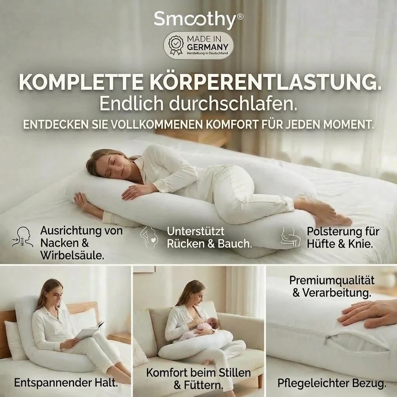 Schwangerschaftskissen & Seitenschläferkissen U-Form Stillkissen