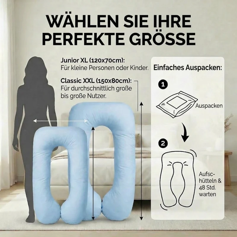 Schwangerschaftskissen & Seitenschläferkissen U-Form Stillkissen