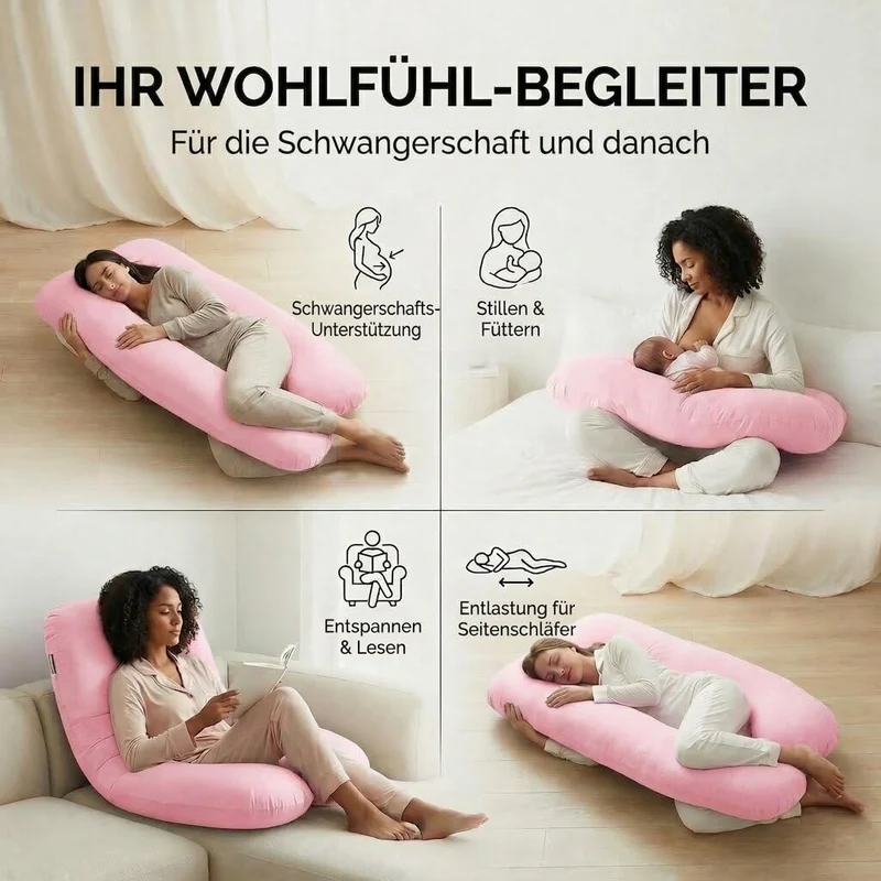 Schwangerschaftskissen & Seitenschläferkissen U-Form Stillkissen