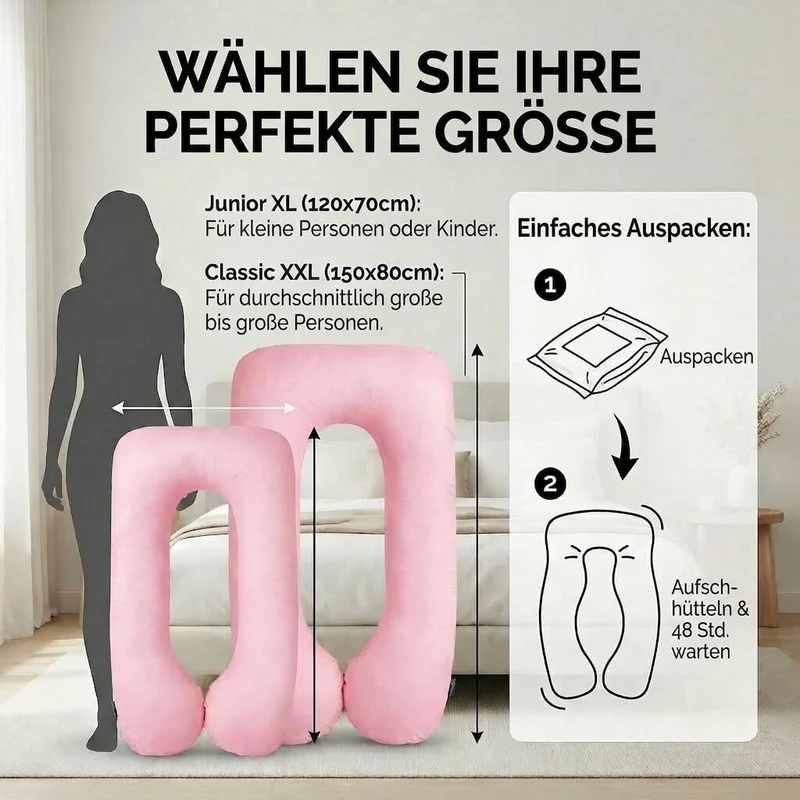 Schwangerschaftskissen & Seitenschläferkissen U-Form Stillkissen