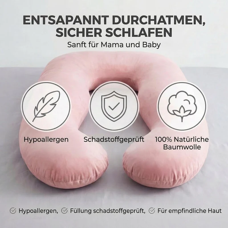 Schwangerschaftskissen & Seitenschläferkissen U-Form Stillkissen