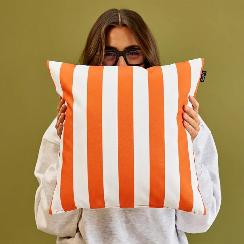 Deck Stripe Kissen für Drinnen und Draußen – Orange