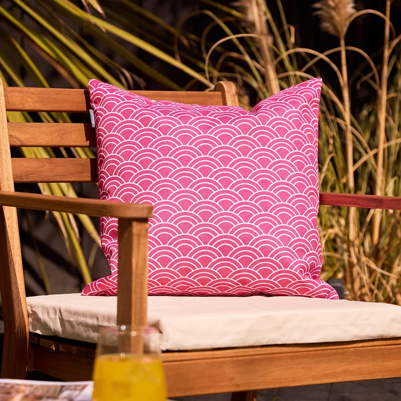 Deck Stripe Indoor-Outdoor Kissen – Pink