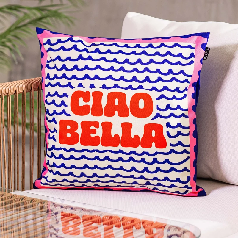 Italienischer Ciao Bella Kissenbezug für drinnen und draußen